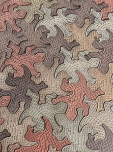 interlocking Escher-inspired reptile tiles